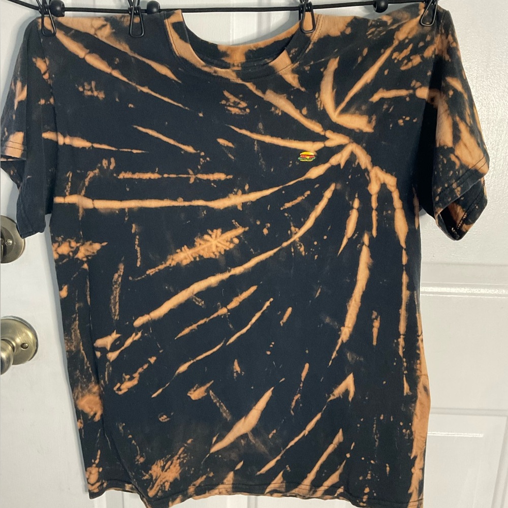 Cutest little embroidered hamburger up cycled tee